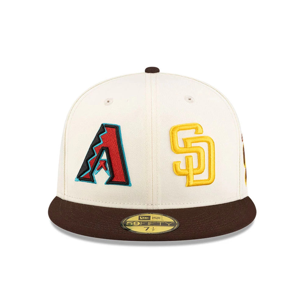 Pictured is this MLB Mexico City Series 2026 MLB All Over 59FIFTY Fitted cap in white. 3