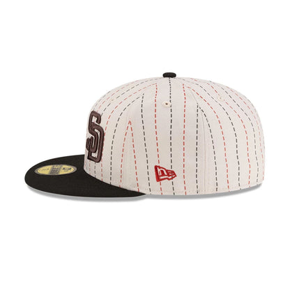 Pictured is this MLB Mexico City Series 2026 MLB Dueling League Logos 59FIFTY Fitted cap in light beige. 6