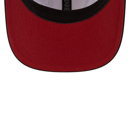 Pictured is this MLB Mexico City Series 2026 MLB Dueling League Logos 9SEVENTY Stretch Snap Adjustable cap in light beige. 2