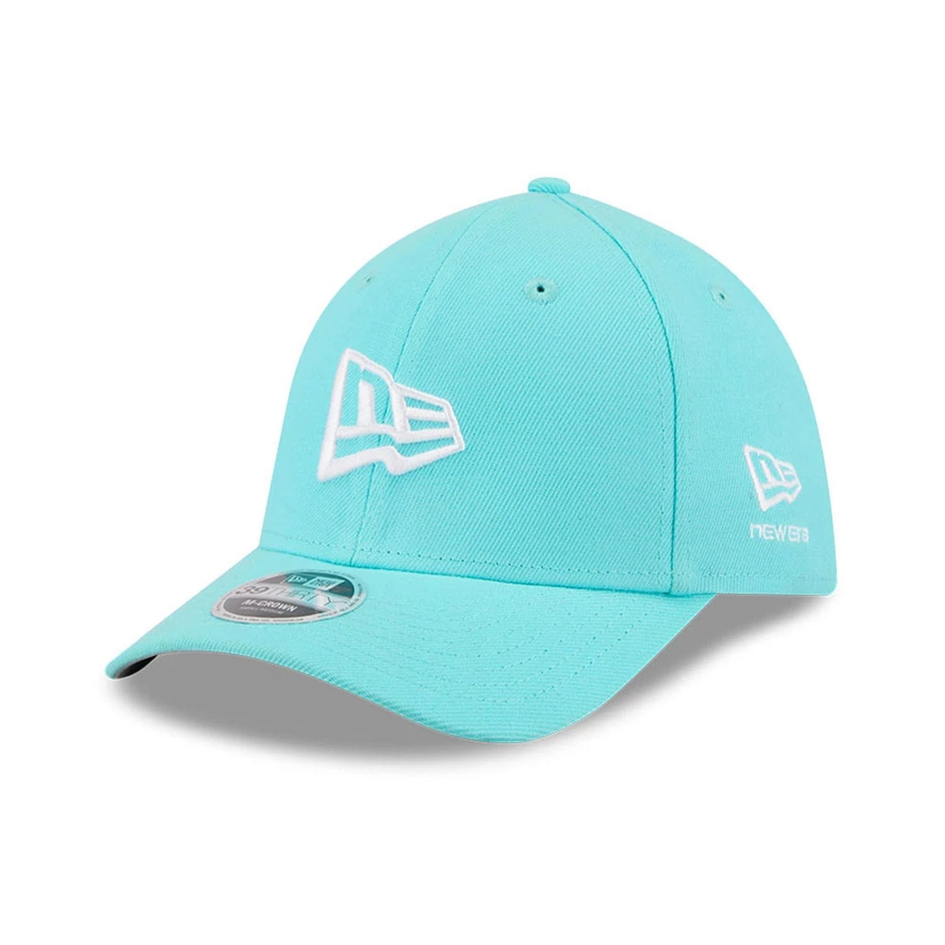 Pictured is this New Era Flag 39THIRTY M-Crown Stretch Fit cap in pastel blue. 1