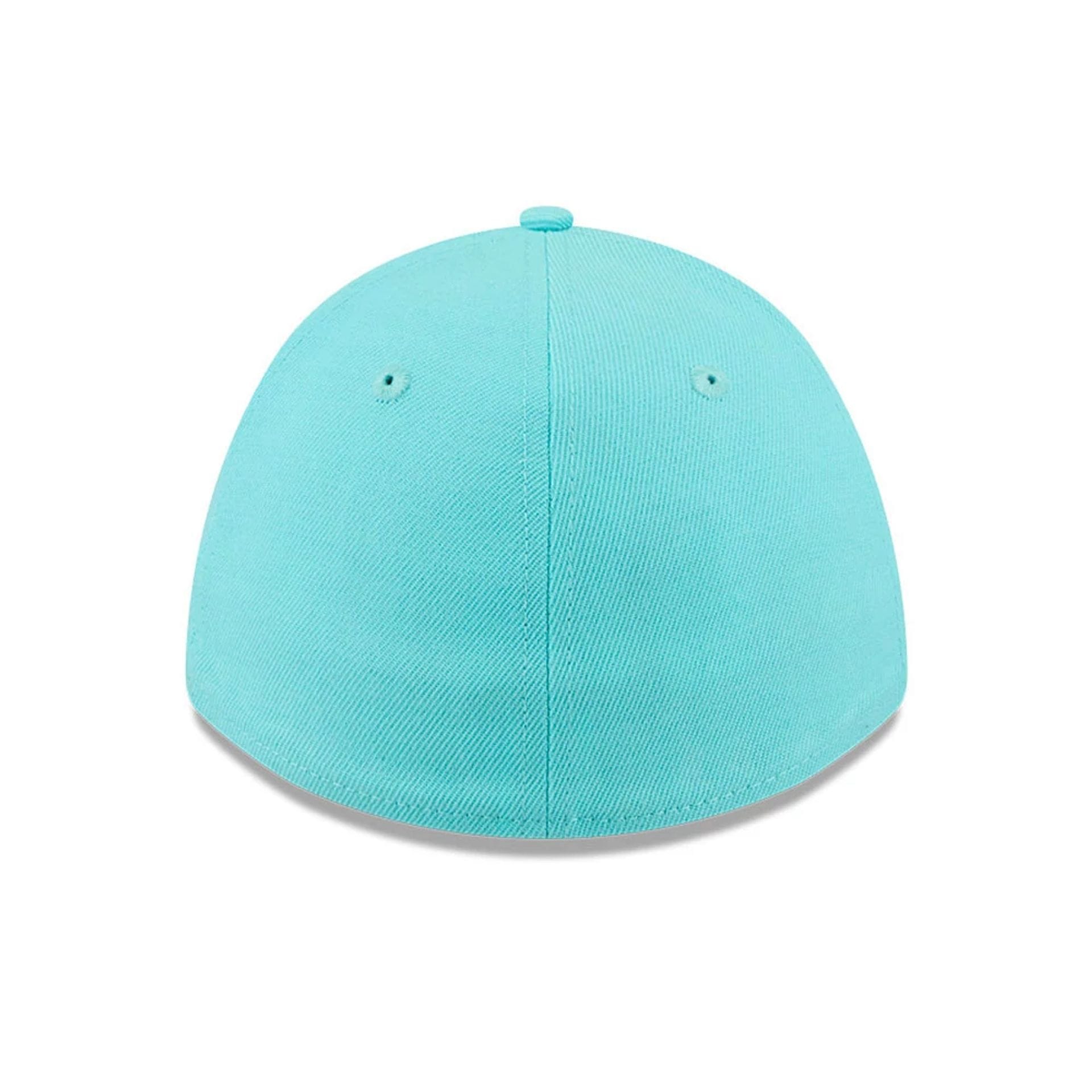 Pictured is this New Era Flag 39THIRTY M-Crown Stretch Fit cap in pastel blue. 7