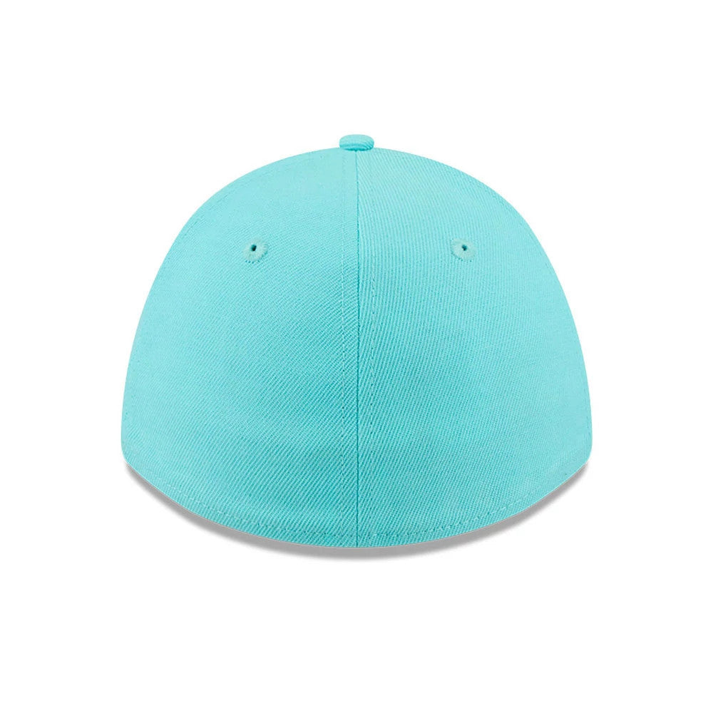 Pictured is this New Era Flag 39THIRTY M-Crown Stretch Fit cap in pastel blue. 7