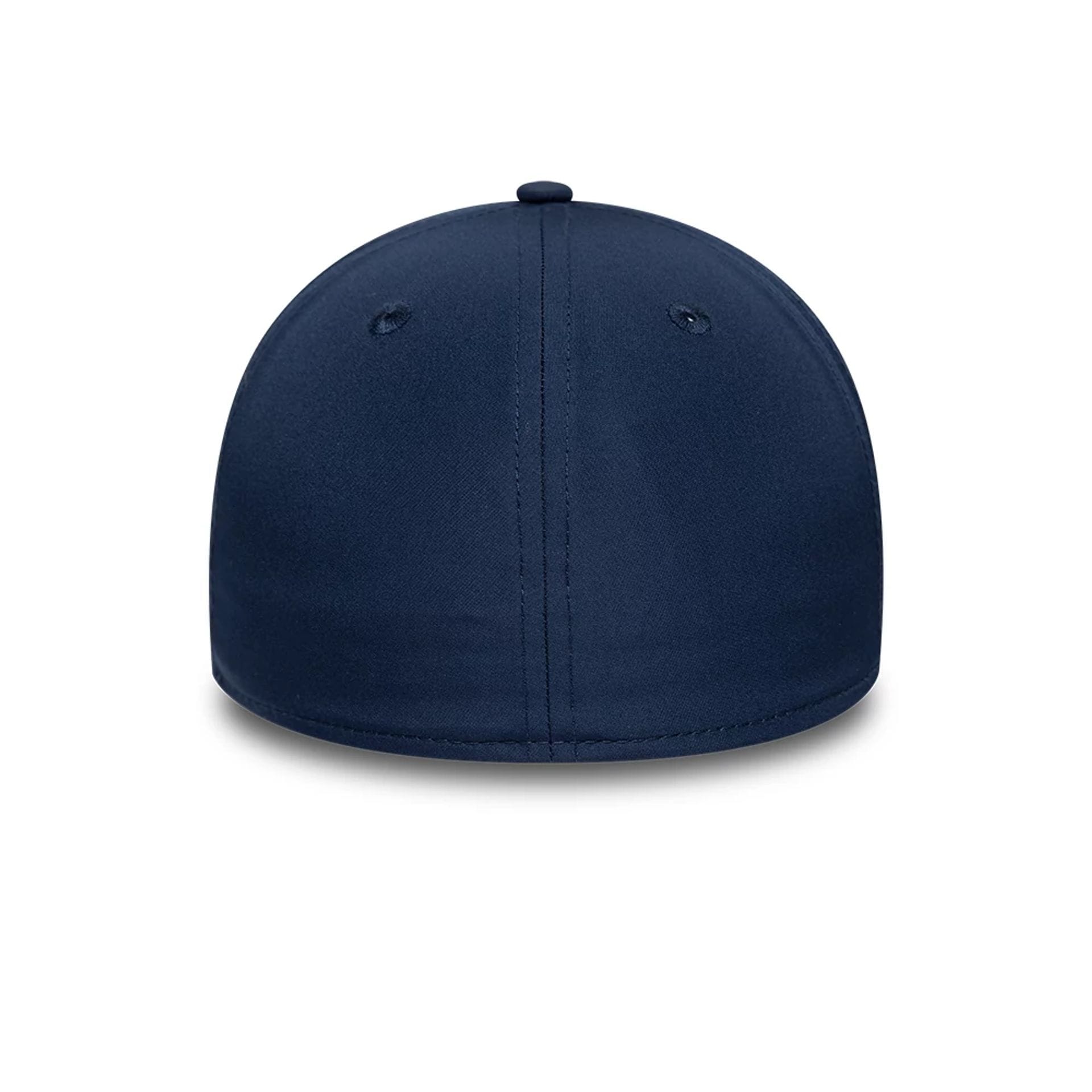 Pictured is this New Era Rubber Patch 39THIRTY M-Crown A-Frame Stretch Fit cap in dark blue. 7