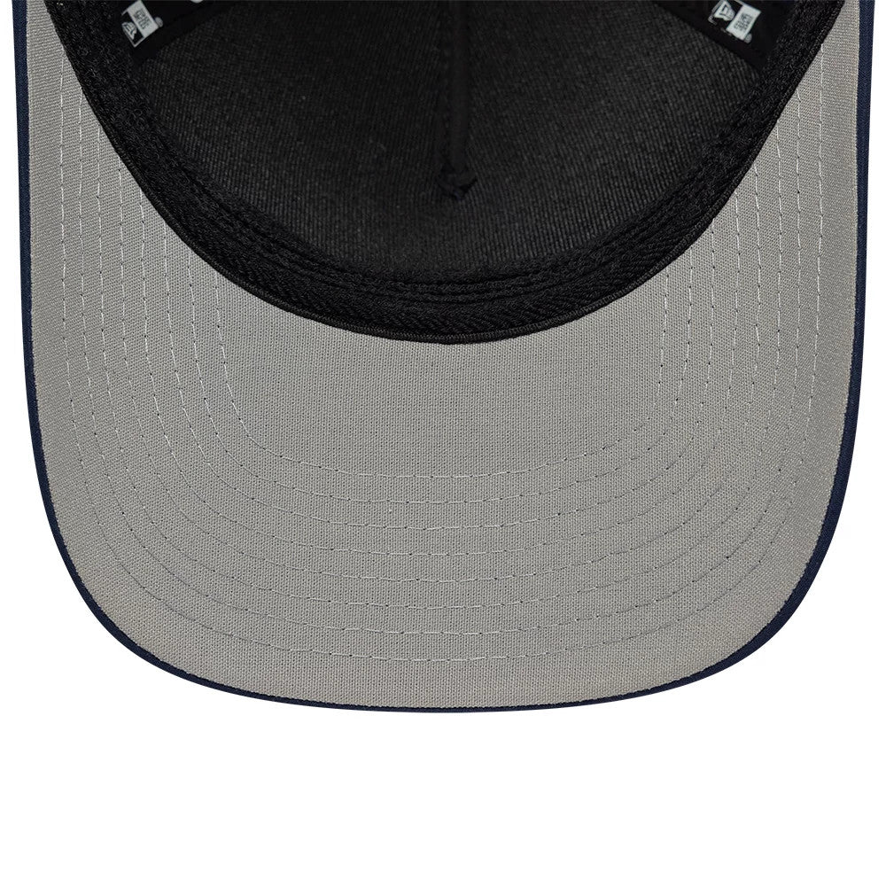 Pictured is this New Era Rubber Patch 39THIRTY M-Crown A-Frame Stretch Fit cap in dark blue. 2
