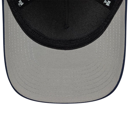 Pictured is this New Era Rubber Patch 39THIRTY M-Crown A-Frame Stretch Fit cap in dark blue. 2
