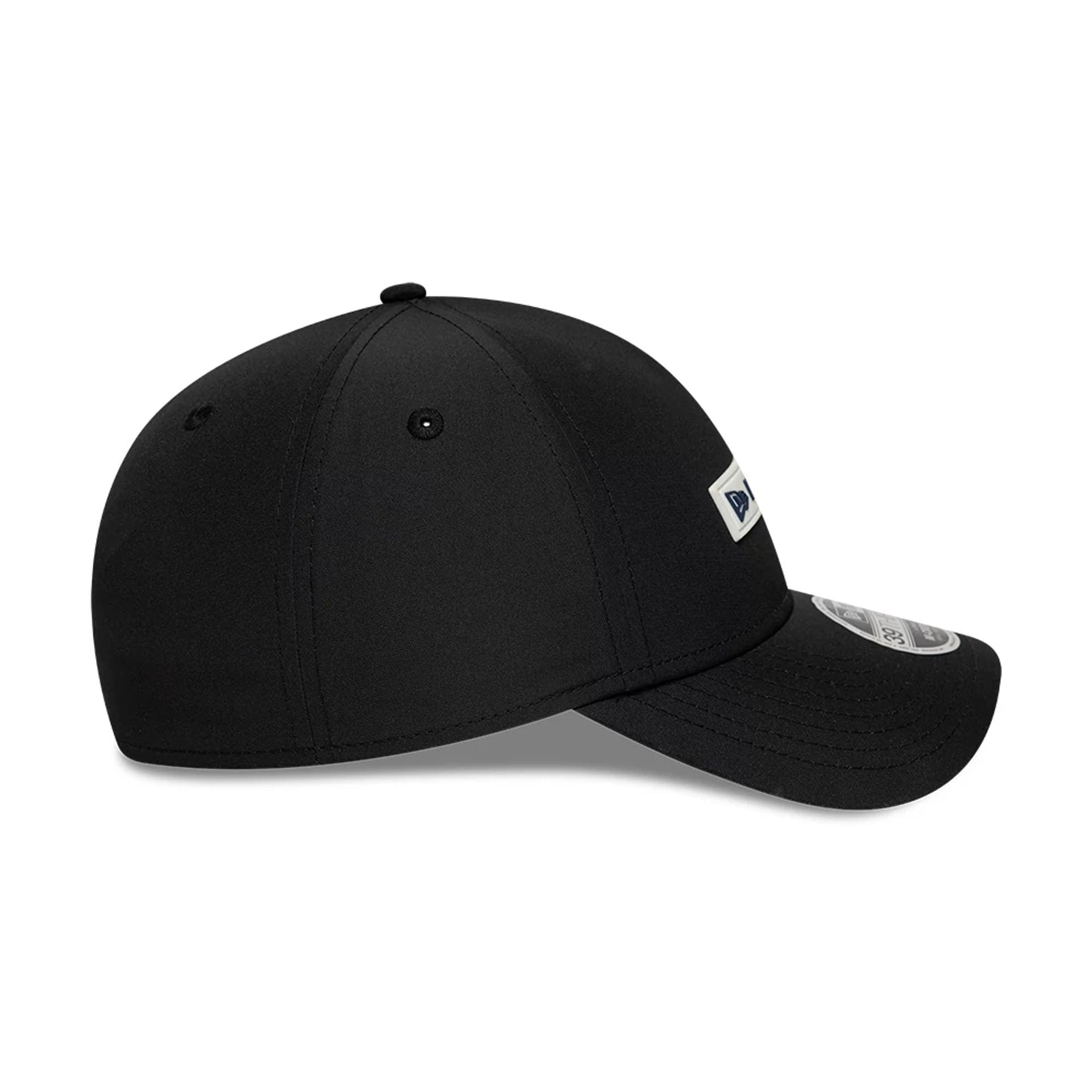Pictured is this New Era Rubber Patch 39THIRTY M-Crown A-Frame Stretch Fit cap in black. 6