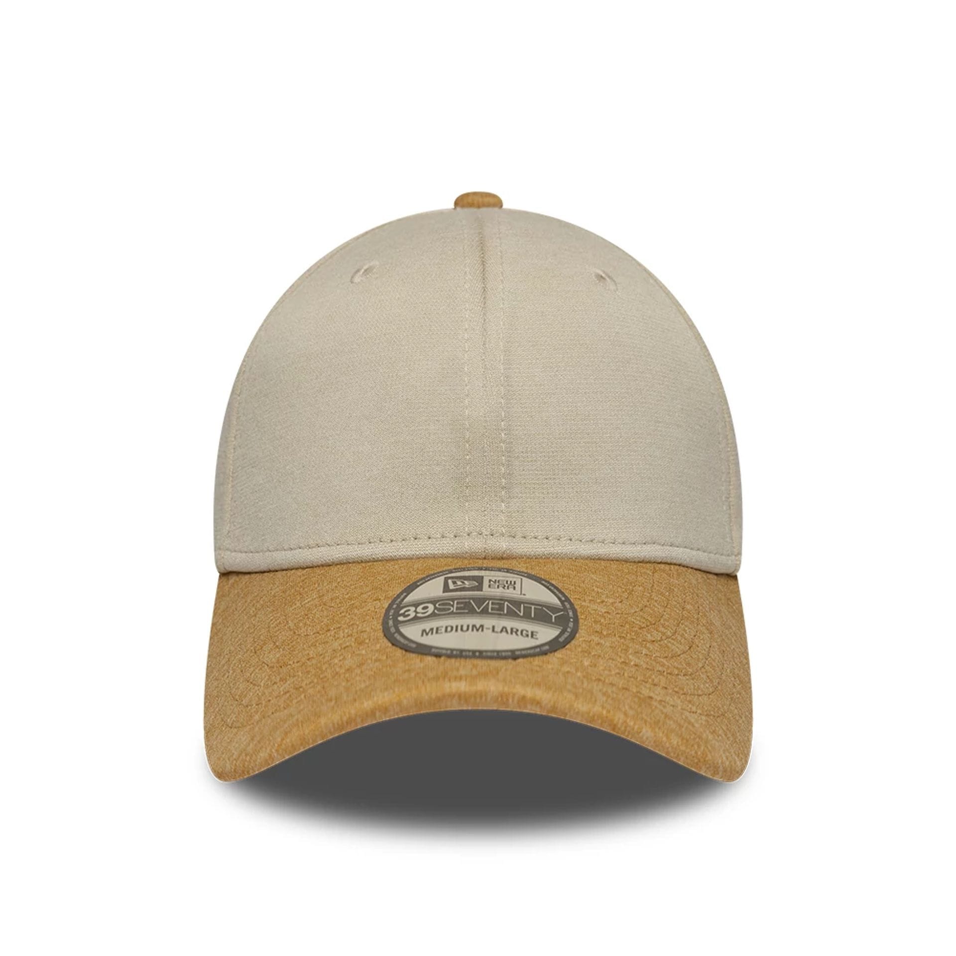 Pictured is this New Era 2 Tone 39SEVENTY Stretch Fit cap in Light Cream. 3