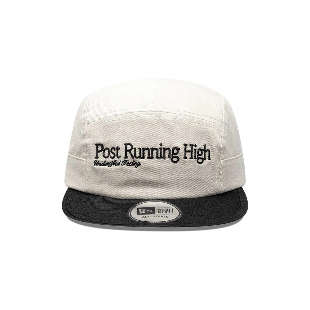 Pictured is this New Era X Hermanos Koumori Running Camper cap in light beige. 2