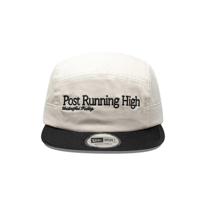 Pictured is this New Era X Hermanos Koumori Running Camper cap in light beige. 2