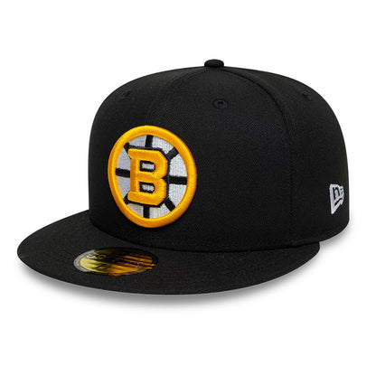 Pictured is this NHL Basic Boston Bruins 59FIFTY Fitted cap in black. 1