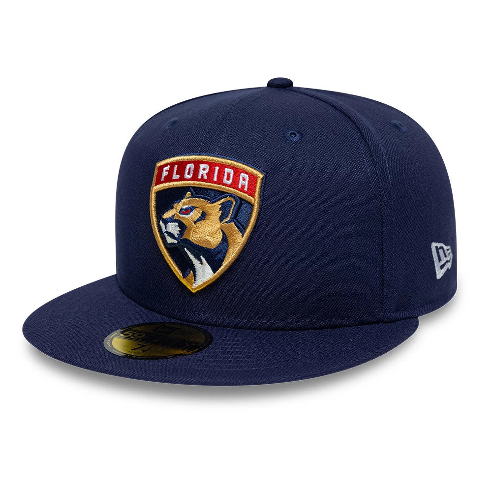 Pictured is this NHL Classic Florida Panthers 59FIFTY Fitted cap in navy. 1