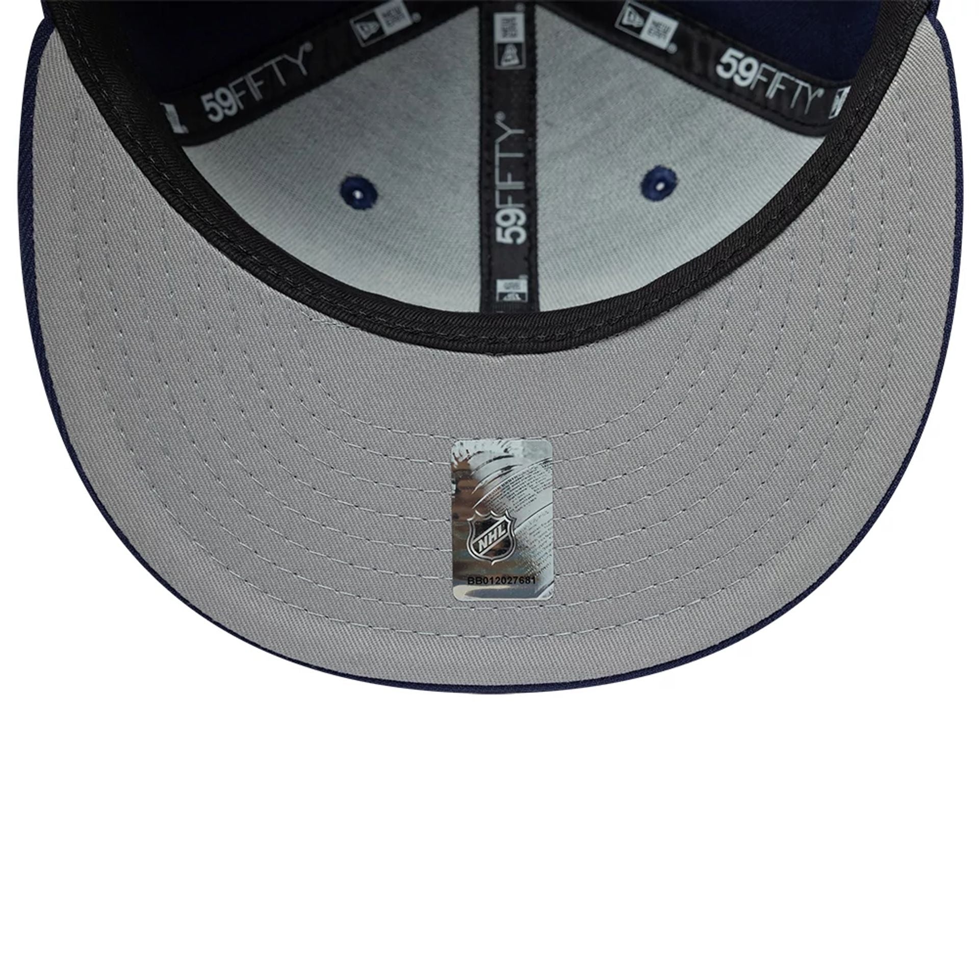 Pictured is this NHL Classic Florida Panthers 59FIFTY Fitted cap in navy. 2