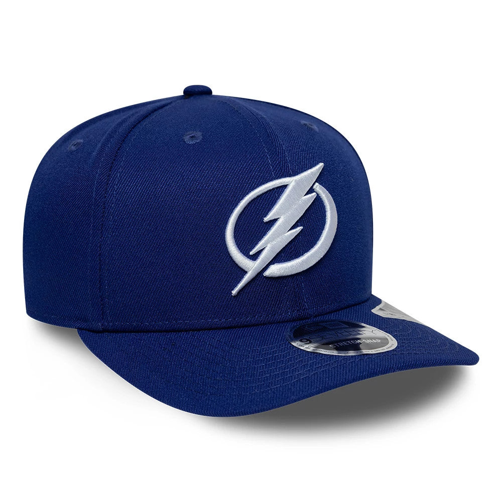 Pictured is this NHL Team Tampa Bay Lightning 9SEVENTY Stretch Snap cap in dark blue. 4
