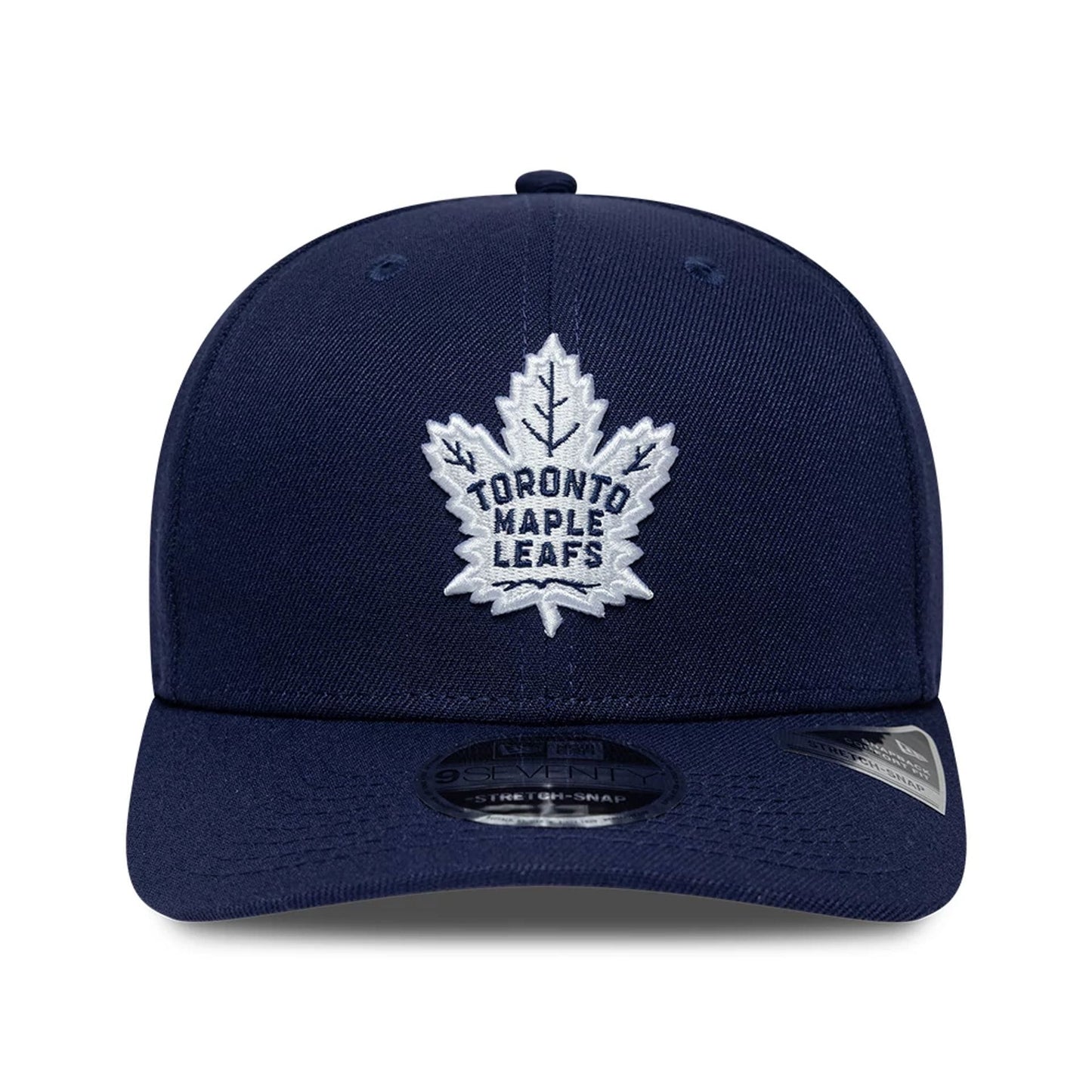 Pictured is this NHL Team Toronto Maple Leafs 9SEVENTY Stretch Snap cap in navy. 3