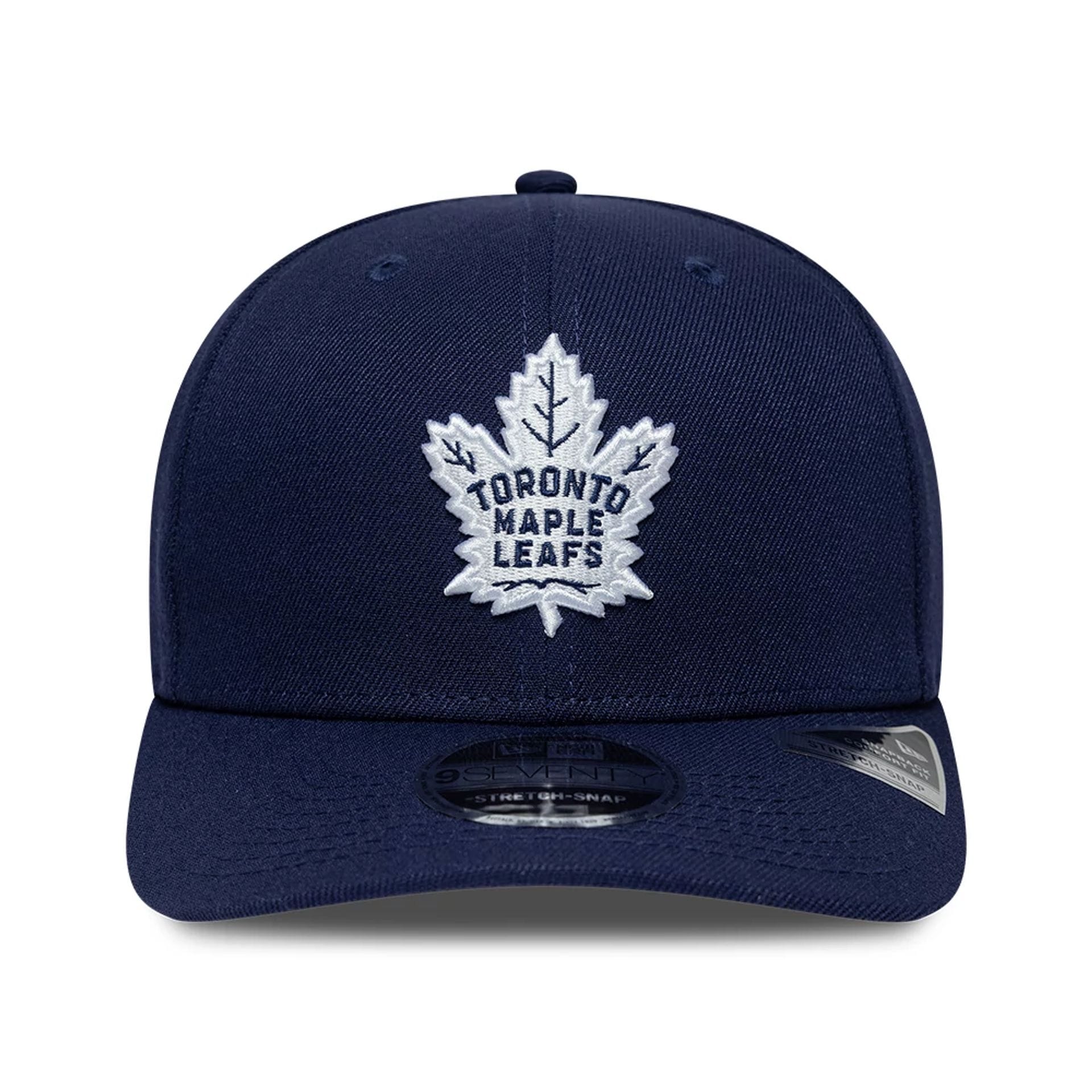 Pictured is this NHL Team Toronto Maple Leafs 9SEVENTY Stretch Snap cap in navy. 3