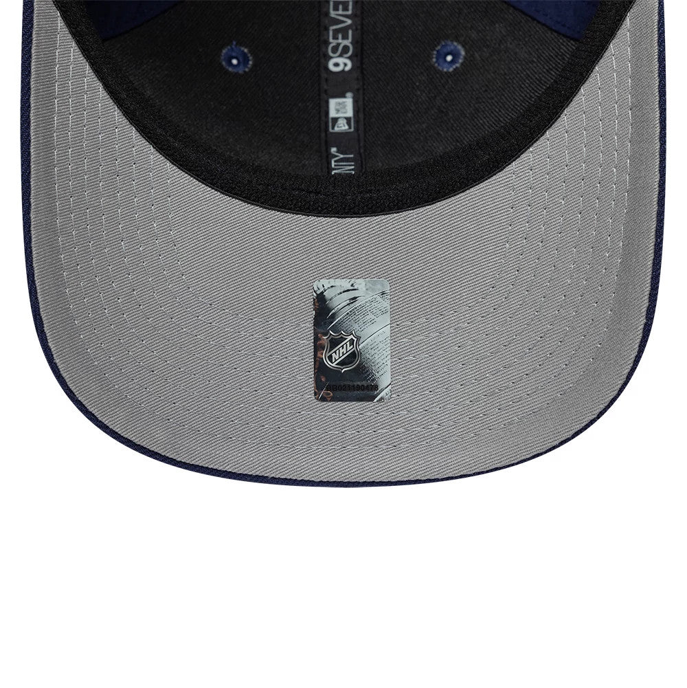Pictured is this NHL Team Toronto Maple Leafs 9SEVENTY Stretch Snap cap in navy. 2
