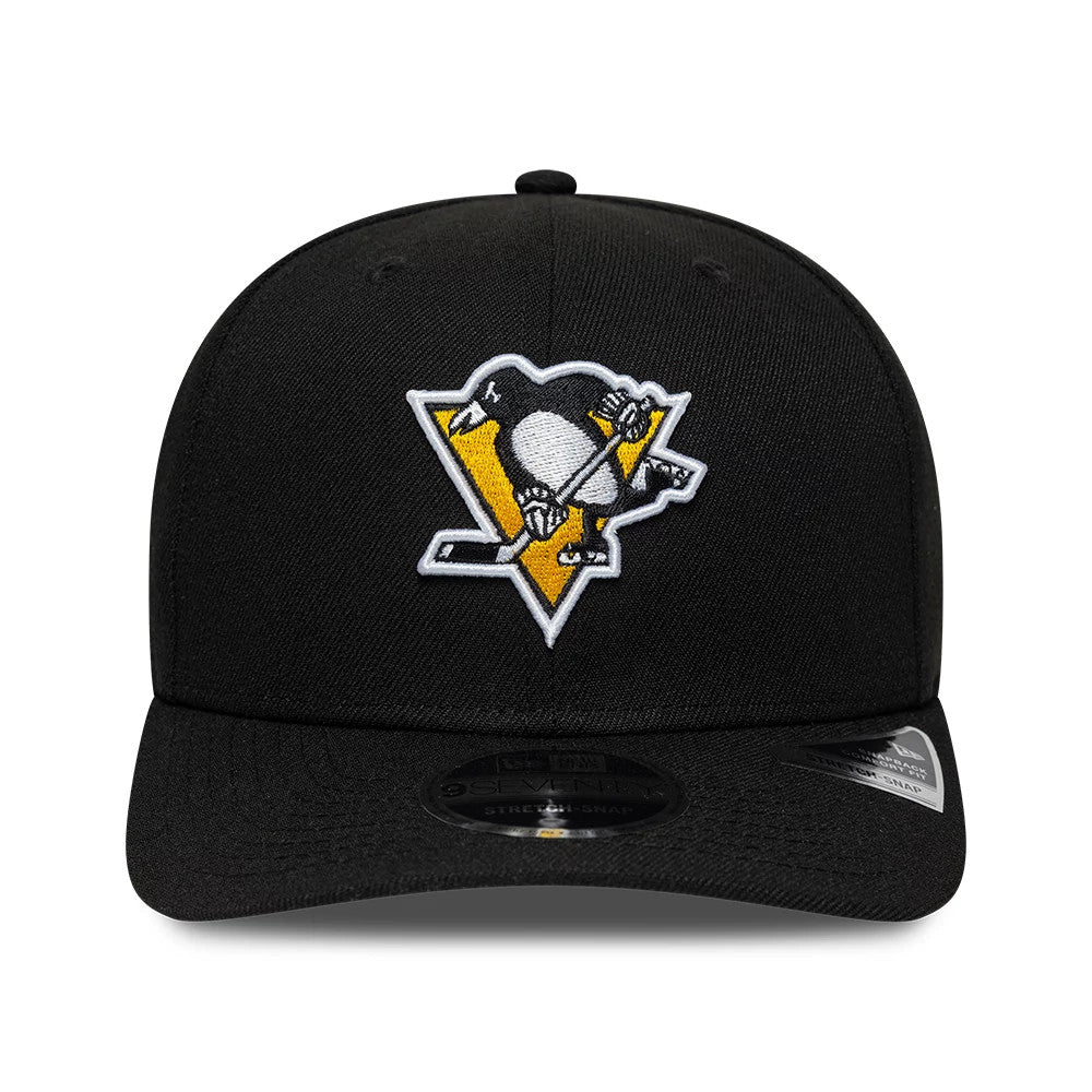 Pictured is this NHL Team Pittsburgh Penguins 9SEVENTY Stretch Snap cap in black. 3
