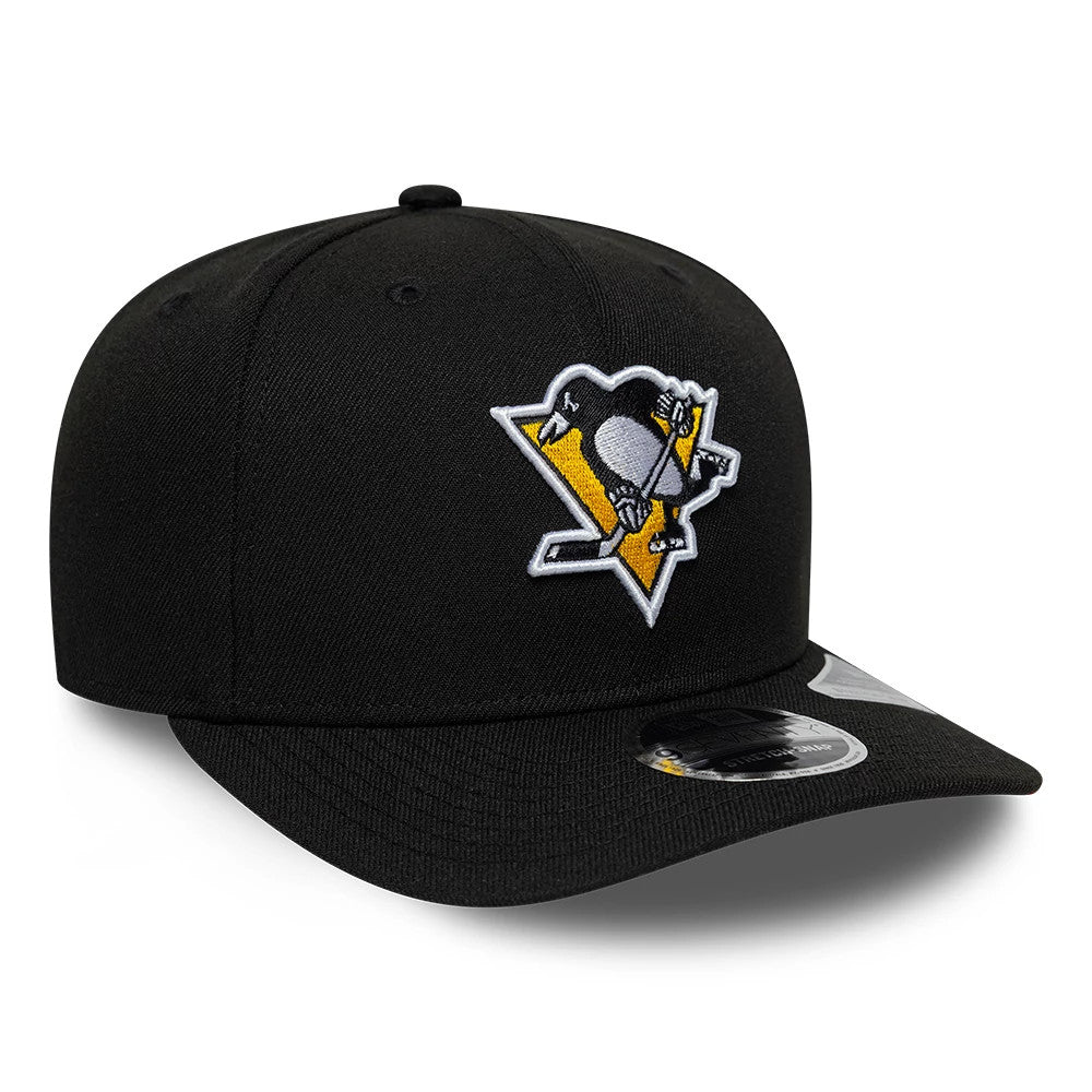 Pictured is this NHL Team Pittsburgh Penguins 9SEVENTY Stretch Snap cap in black. 4