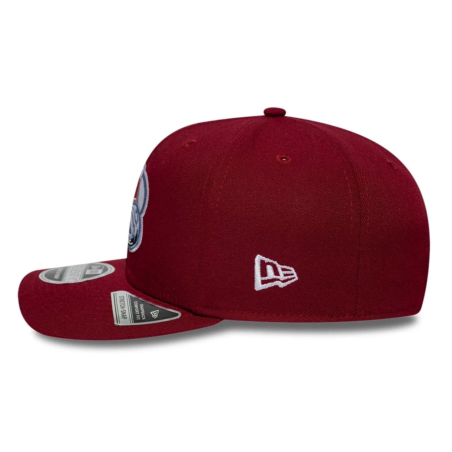 Pictured is this NHL Team Colorado Avalanche 9SEVENTY Stretch Snap cap in dark red. 6