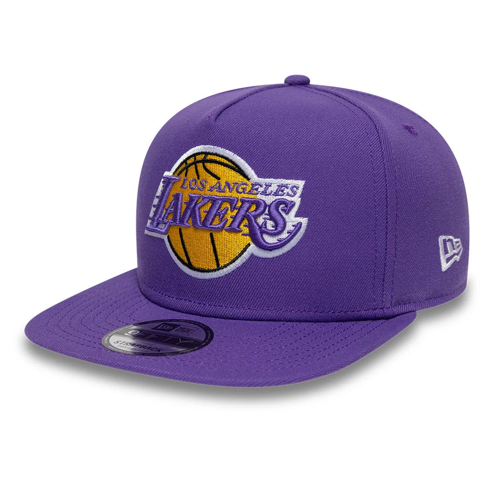Pictured is this NBA Hardwood Classic LA Lakers 9FIFTY A-Frame Snapback cap in purple. 4