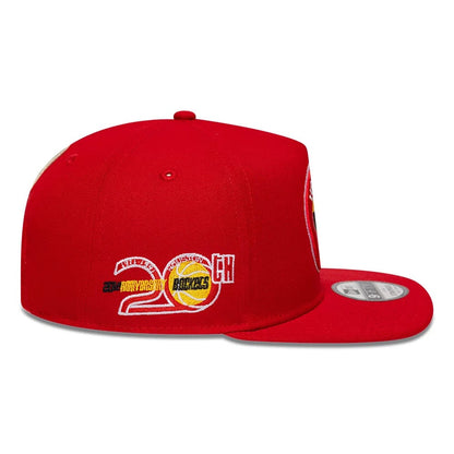 Pictured is this NBA Hardwood Classic Houston Rockets 9FIFTY A-Frame Snapback cap in red. 7