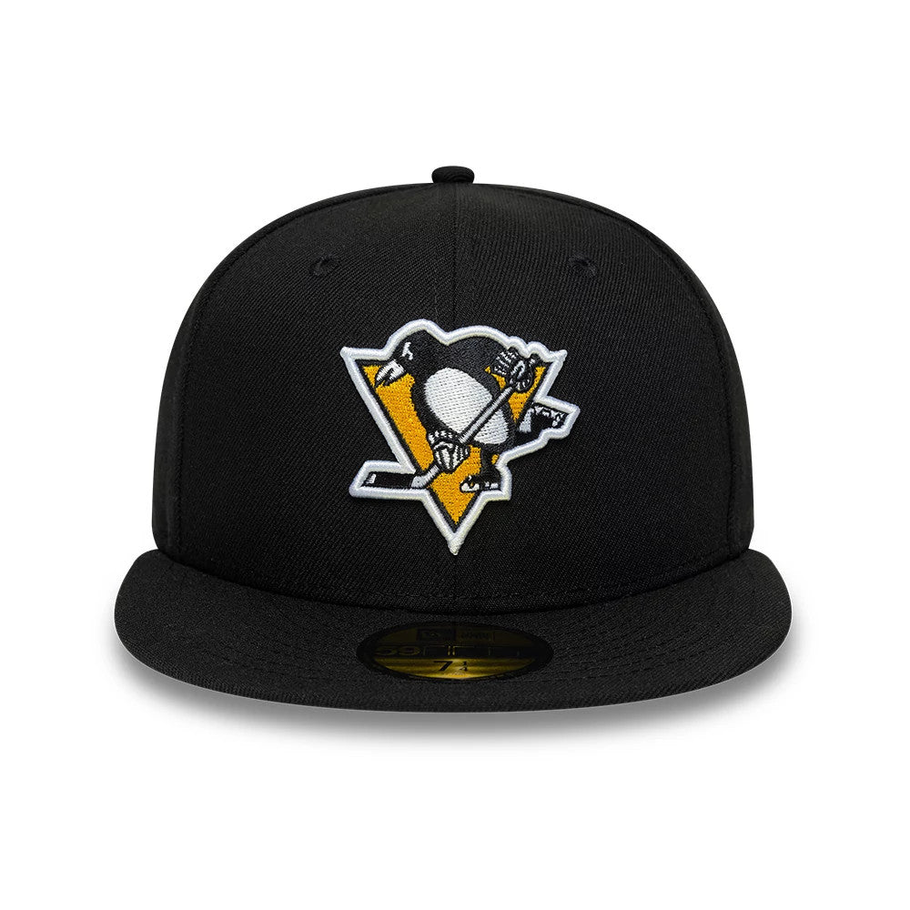 Pictured is this NHL Basic Pittsburgh Penguins 59FIFTY Fitted cap in black. 3