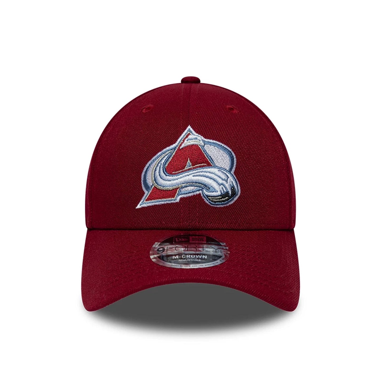 Pictured is this NHL Team Colorado Avalanche 9FORTY M-Crown cap in dark red. 3