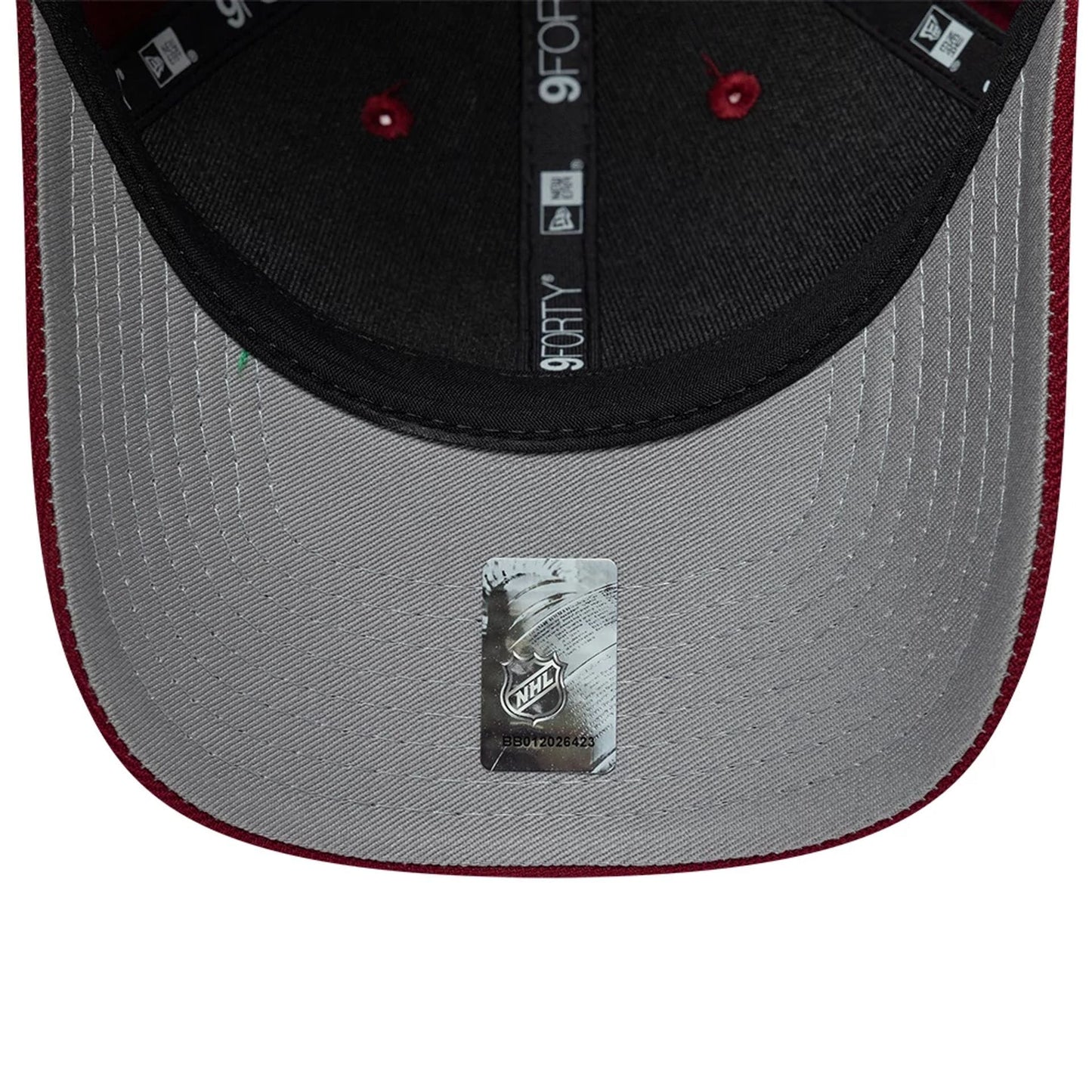 Pictured is this NHL Team Colorado Avalanche 9FORTY M-Crown cap in dark red. 2