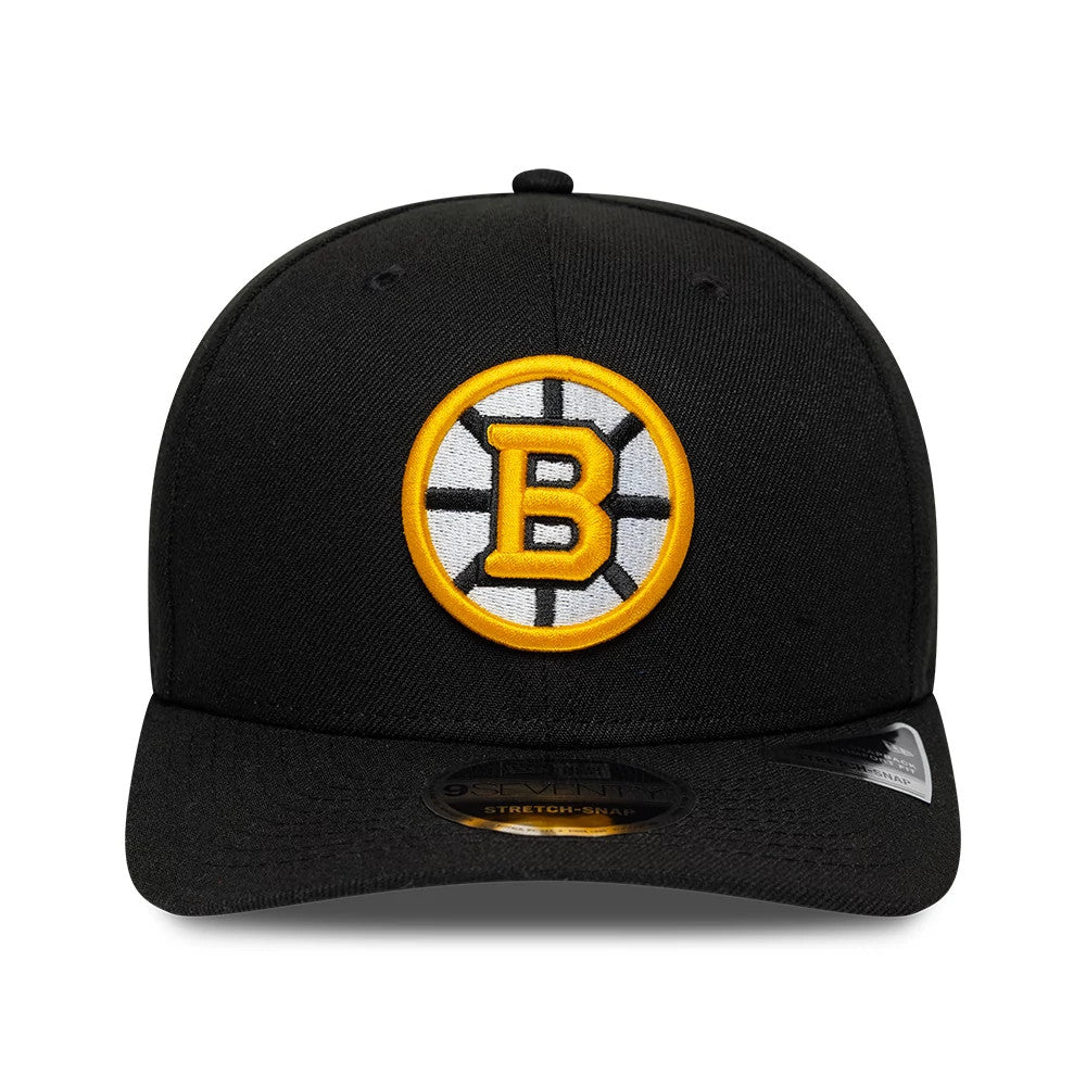 Pictured is this NHL Team Boston Bruins 9SEVENTY Stretch Snap cap in black. 3
