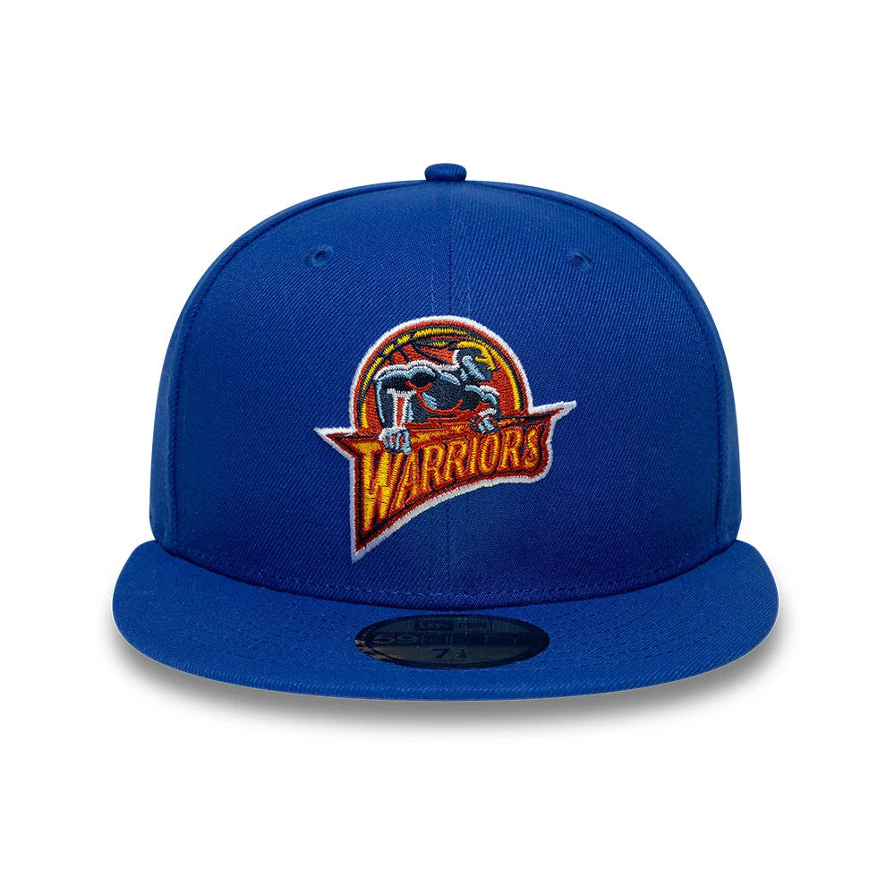 Pictured is this NBA Hardwood Classic Golden State Warriors 59FIFTY Fitted cap in blue. 3