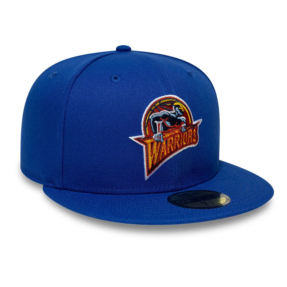 Pictured is this NBA Hardwood Classic Golden State Warriors 59FIFTY Fitted cap in blue. 4