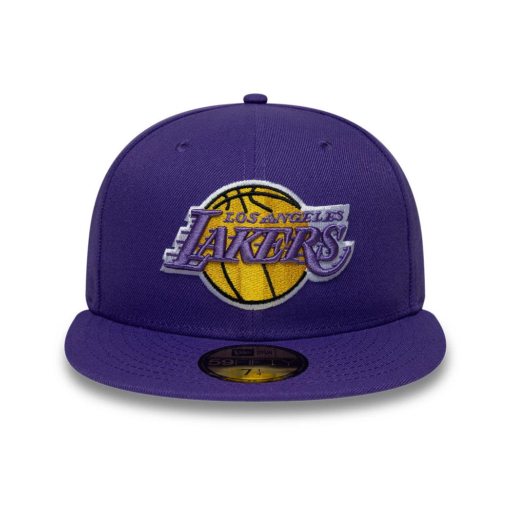 Pictured is this NBA Hardwood Classic LA Lakers 59FIFTY Fitted cap in purple. 3