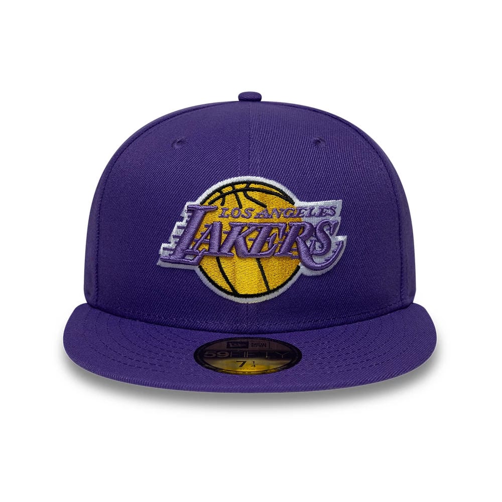 Pictured is this NBA Hardwood Classic LA Lakers 59FIFTY Fitted cap in purple. 3