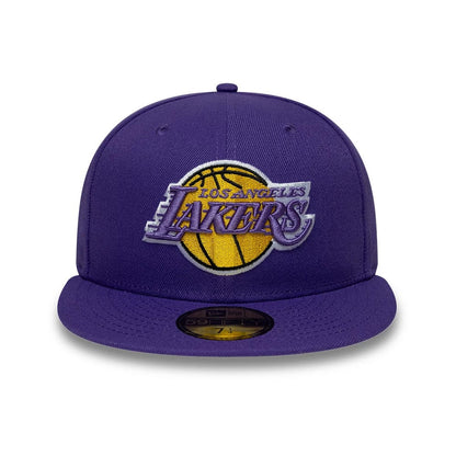 Pictured is this NBA Hardwood Classic LA Lakers 59FIFTY Fitted cap in purple. 3