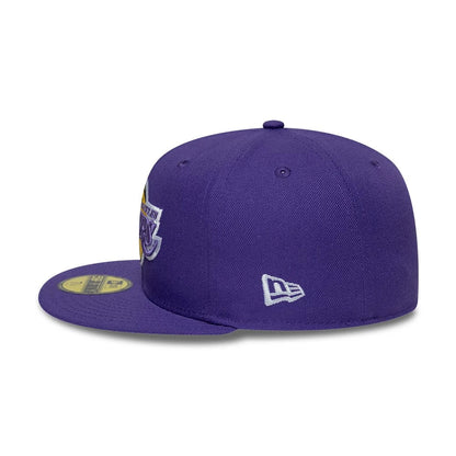 Pictured is this NBA Hardwood Classic LA Lakers 59FIFTY Fitted cap in purple. 6