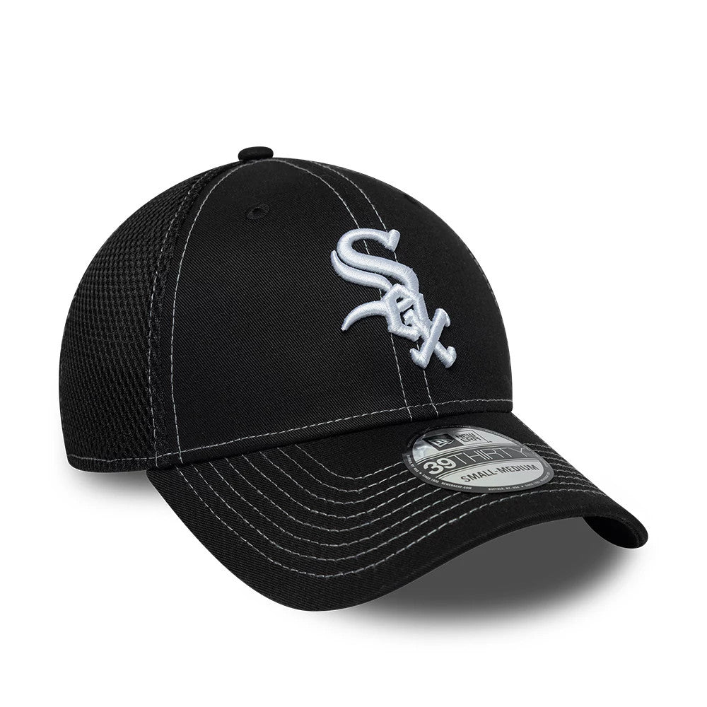 Pictured is this MLB Neo Chicago White Sox 39THIRTY Stretch Fit cap in black. 3