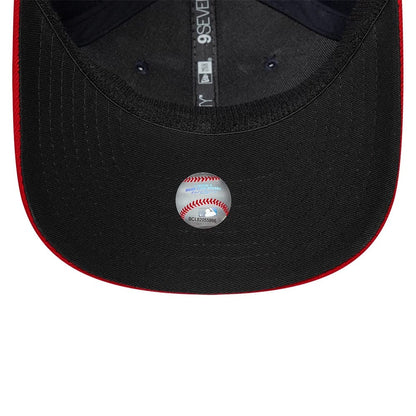 Pictured is this MLB Player Replica Atlanta Braves 9SEVENTY Stretch Snap cap in navy. 7