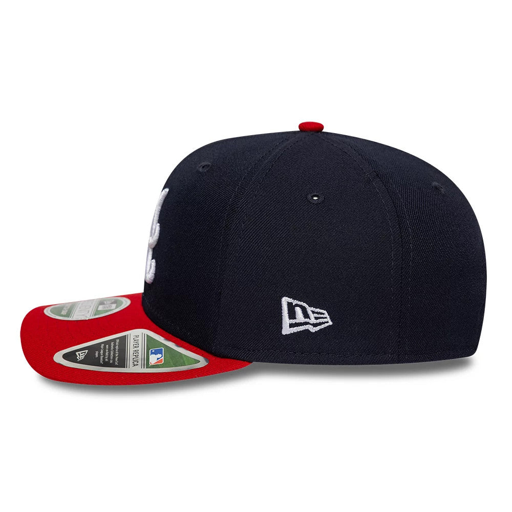 Pictured is this MLB Player Replica Atlanta Braves 9SEVENTY Stretch Snap cap in navy. 5