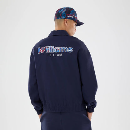 The model is wearing this Williams GB Race Special Collared Jacket in navy. 2