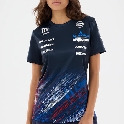 The model is wearing this Womens Williams GB Race Special Tech T-Shirt  in navy. 4