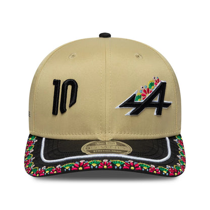 Pictured is this Latin American Pierre Gasly Alpine Racing 9SEVENTY Stretch Snap cap in light beige. 2