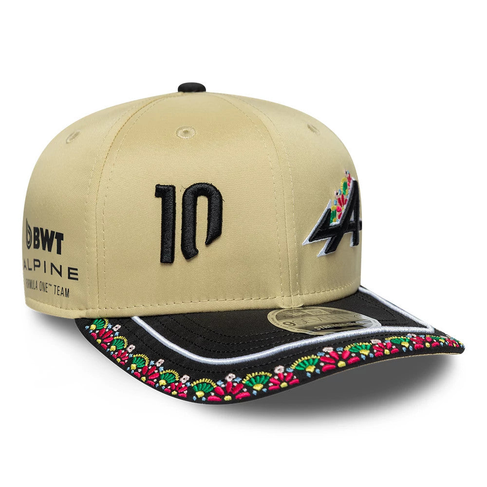 Pictured is this Latin American Pierre Gasly Alpine Racing 9SEVENTY Stretch Snap cap in light beige. 1