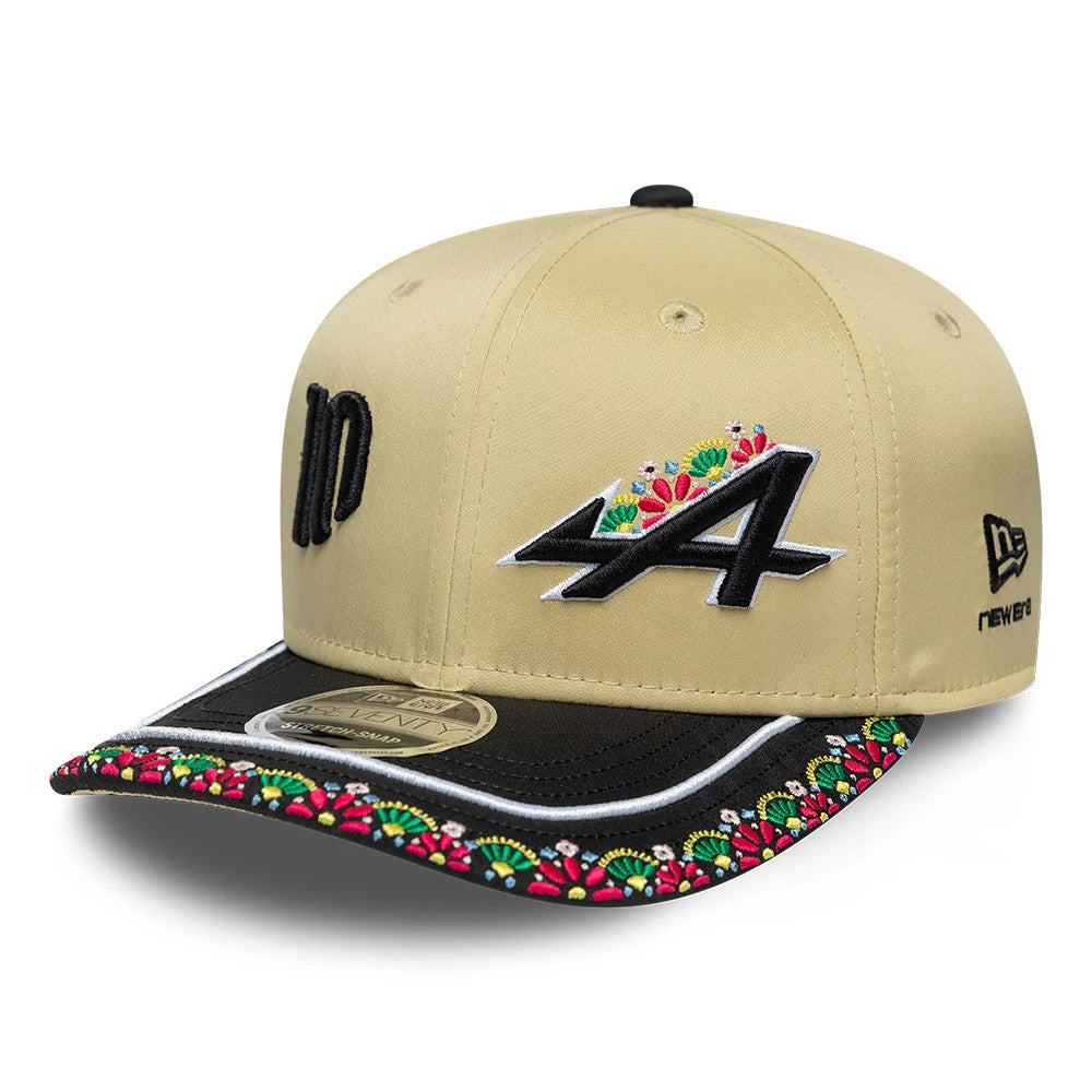Pictured is this Latin American Pierre Gasly Alpine Racing 9SEVENTY Stretch Snap cap in light beige. 3