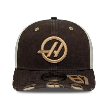 Pictured is this Oliver Bearman Austin Race Special TGR Haas F1 9SEVENTY Stretch Snap cap in dark brown. 3
