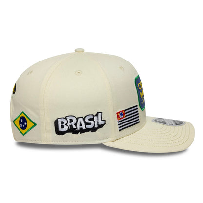 Pictured is this Brazil Race Special Team Red Bull Racing 9SEVENTY Stretch Snap cap in cream. 4