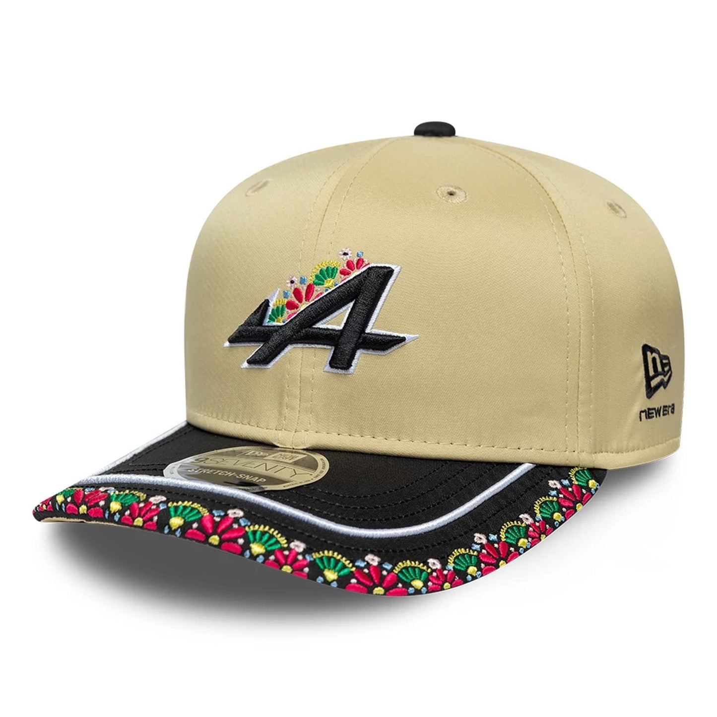 Pictured is this Latin American Alpine Racing 9SEVENTY Stretch Snap cap in light beige. 1