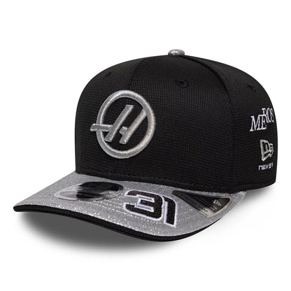 Pictured is this Esteban Ocon Vegas Race Special TGR Haas F1 9SEVENTY Stretch Snap cap in black. 1