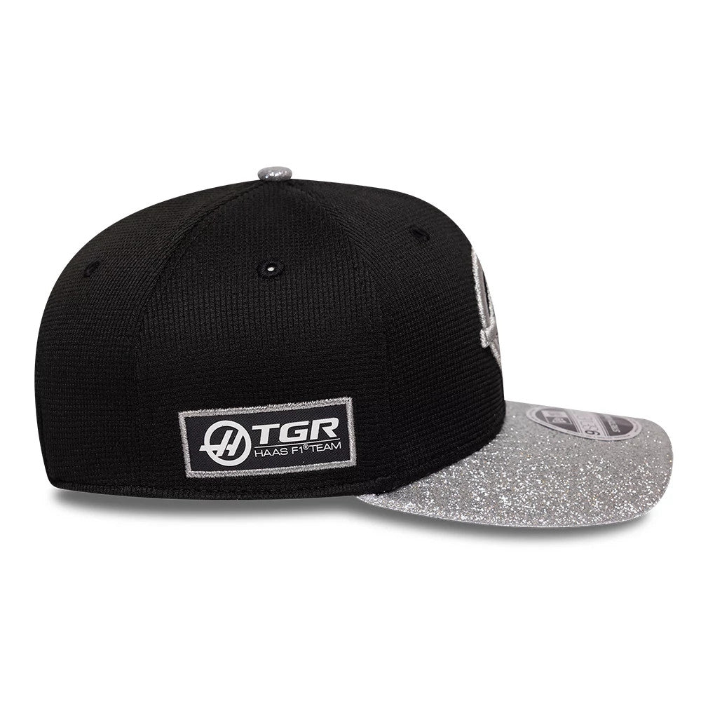 Pictured is this Esteban Ocon Vegas Race Special TGR Haas F1 9SEVENTY Stretch Snap cap in black. 7
