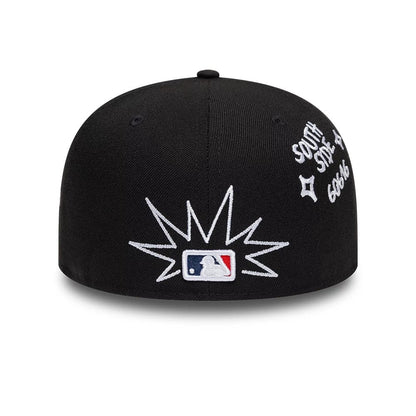 Pictured is this MLB Scribble Chicago White Sox 59FIFTY Fitted cap in black. 4