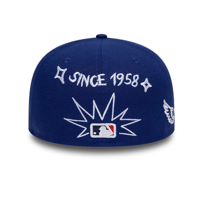 Pictured is this MLB Scribble LA Dodgers 59FIFTY Fitted cap in dark blue. 4